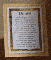 Sample Pine Framed Name Ode